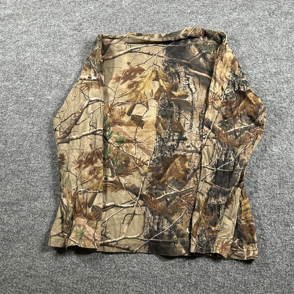 Russell Outdoors Shirt Womens Size L Camo Long Sleeve Cotton Hunting Tee